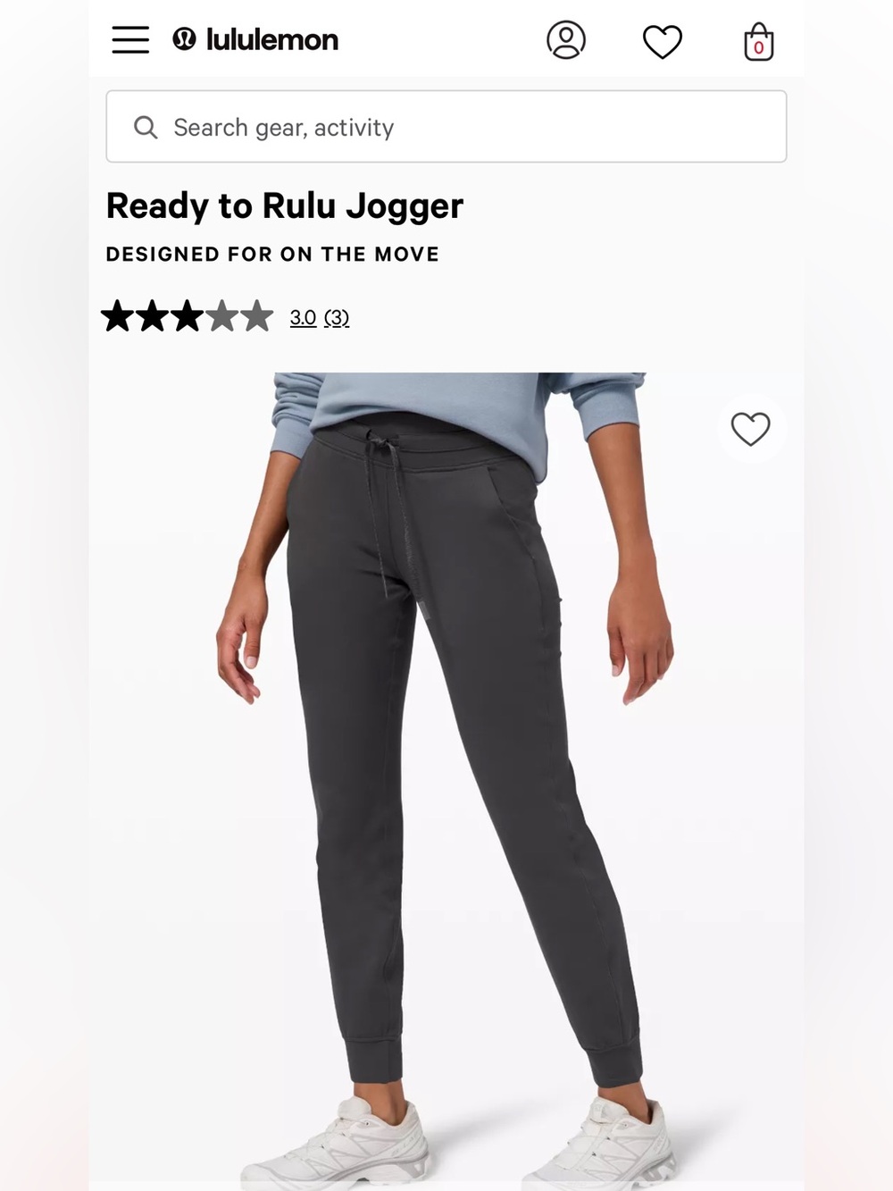 lululemon Ready to Rulu Jogger — Dark Charcoal Women's Track Pants - Picture 2 of 5